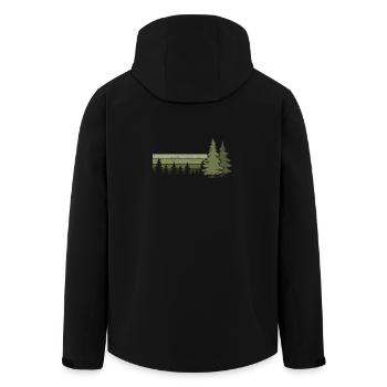 Forêt Arbres Nature Nature Amoureux Nature Conifère - Veste softshell homme en polyester recyclé Stanley/Stella - noir - Dos - AI Model Male 185 light (185cm)
