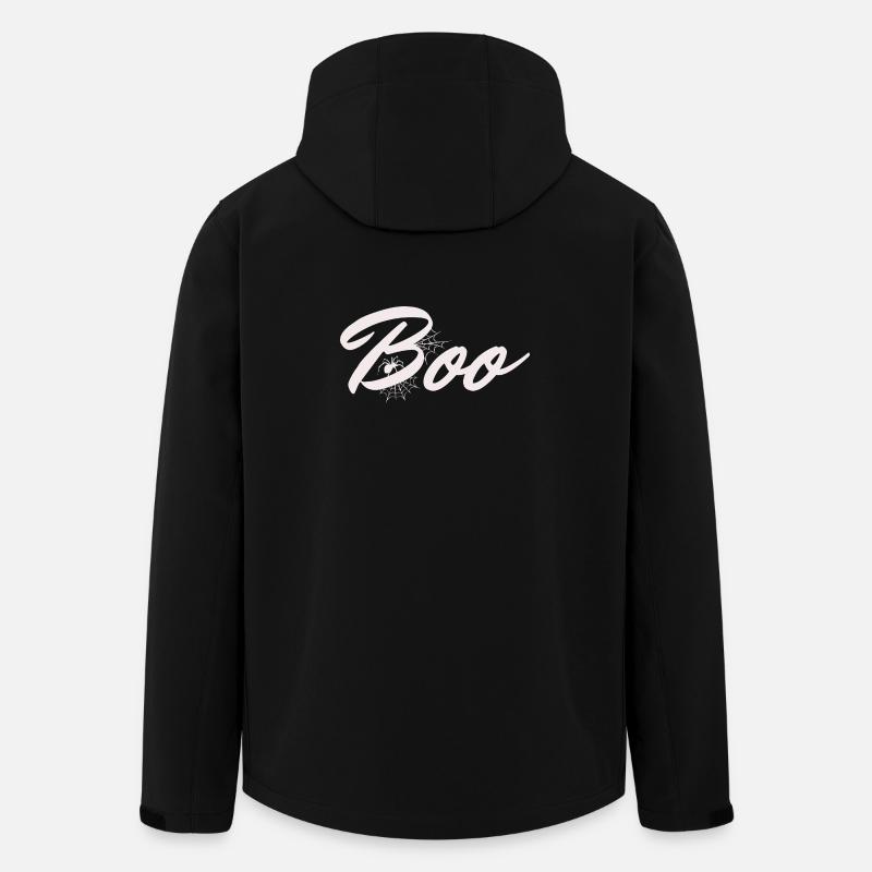 Boo Halloween Spider Web Lettrage - Veste softshell homme en polyester recyclé Stanley/Stella - noir