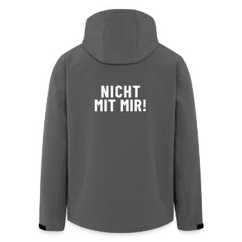 Nicht mit mir!  - Recycelte Männer Softshell-Jacke von Stanley/Stella - Anthrazit - Hinten - AI Model Male 185 light (185cm)