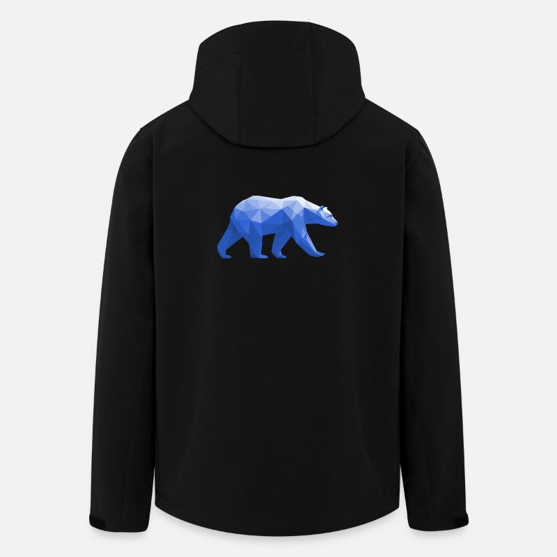 Polygone d’ours polaires Ours polaires Hiver - Veste softshell homme en polyester recyclé Stanley/Stella - noir