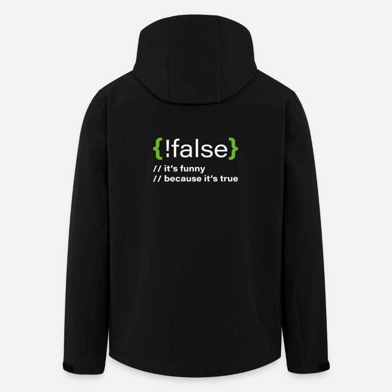 false – Funny programmer saying - Men’s Recycled Softshell Jacket by Stanley/Stella - black