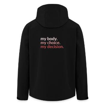 mon corps. my_choice. my_decision. - Veste softshell homme en polyester recyclé Stanley/Stella - noir - Dos - AI Model Male 185 light (185cm)