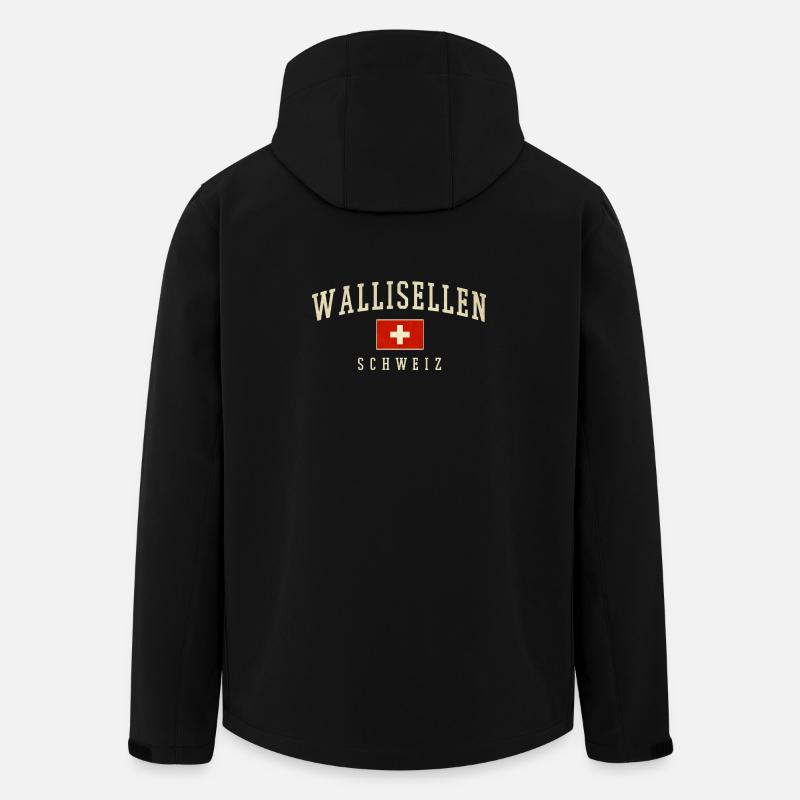 Wallisellen Switzerland Flag Design - Men’s Recycled Softshell Jacket by Stanley/Stella - black