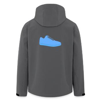 Blue Sneaker Silhouette - Men’s Recycled Softshell Jacket by Stanley/Stella - black - Back - AI Model Male 185 light (185cm)