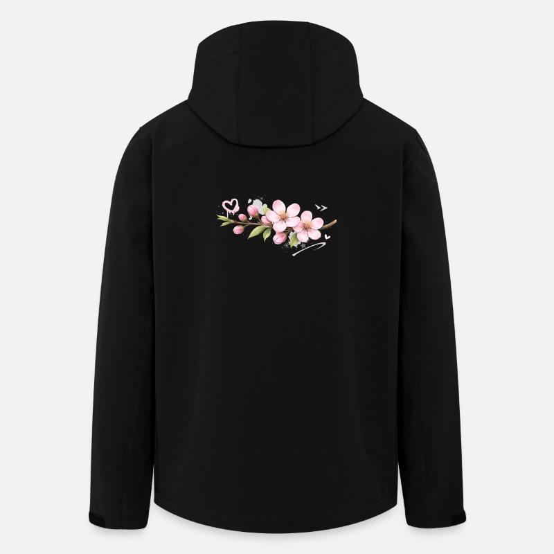 Pfirsichbluten_Graffiti - Recycelte Männer Softshell-Jacke von Stanley/Stella - Schwarz