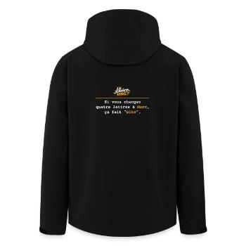 Si vous changez 4 lettres à Marc... Bite - Veste softshell homme en polyester recyclé Stanley/Stella - noir - Dos - AI Model Male 185 light (185cm)