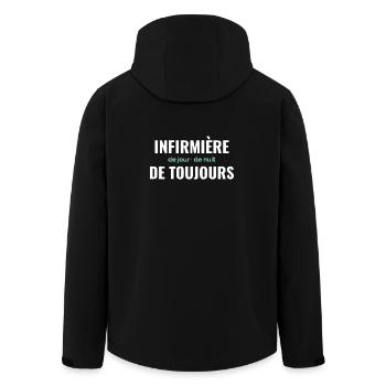 Infirmière de Toujours - Veste softshell homme en polyester recyclé Stanley/Stella - noir - Dos - AI Model Male 185 light (185cm)