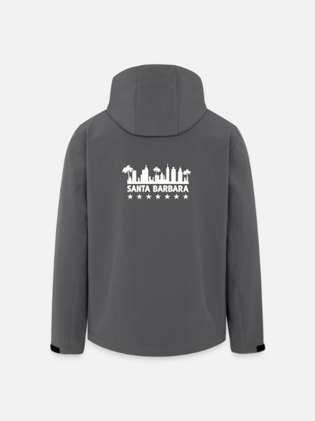Santa Barbara kustsilhuett - Softshelljacka herr i återvunnen polyester Stanley/Stella - svart