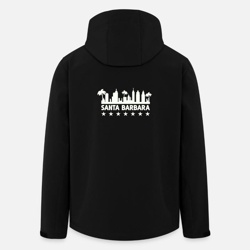 Silhouette côtière de Santa Barbara - Veste softshell homme en polyester recyclé Stanley/Stella - noir