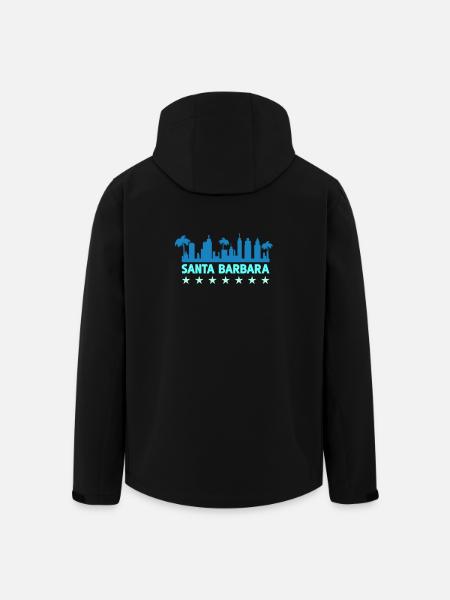 Santa Barbara Coastal Skyline Design - Men’s Recycled Softshell Jacket by Stanley/Stella - black