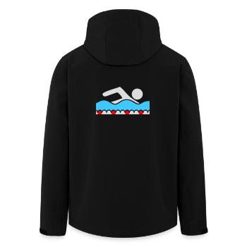 Swimmer, Pictogram, Freestyle, Wave, Pool, Sport - Men’s Recycled Softshell Jacket by Stanley/Stella - black - Back - AI Model Male 185 light (185cm)