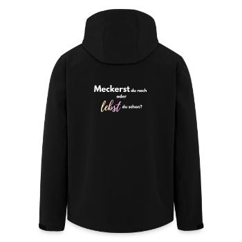 Meckerst_du_noch_oder_lebst_du_schon_-4- - Recycelte Männer Softshell-Jacke von Stanley/Stella - Schwarz - Hinten - AI Model Male 185 light (185cm)