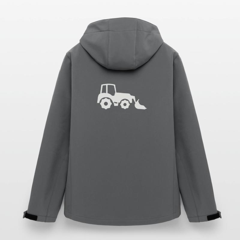 Tractor Silhouette Front End Loader Men’s Recycled Softshell Jacket by Stanley/Stella