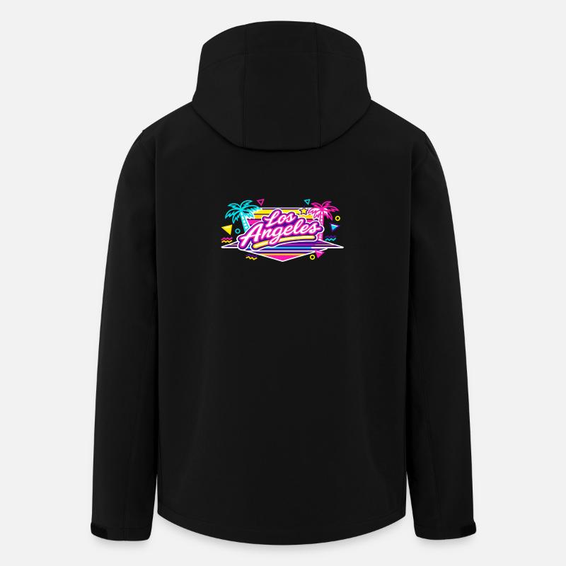 Los Angeles Neon Pink - Men’s Recycled Softshell Jacket by Stanley/Stella - black