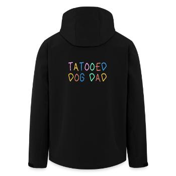Chien tatoué Papa offert pour la fête des pères - Veste softshell homme en polyester recyclé Stanley/Stella - noir - Dos - AI Model Male 185 light (185cm)