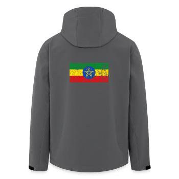 Ethiopia Africa flag vintage effect - Men’s Recycled Softshell Jacket by Stanley/Stella - black - Back - AI Model Male 185 light (185cm)