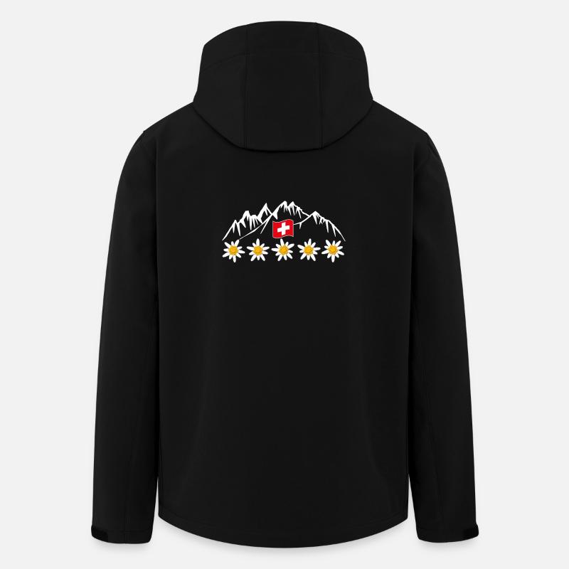 Schweiz, Berge, Gletscher, Urlaub - Recycelte Männer Softshell-Jacke von Stanley/Stella - Schwarz
