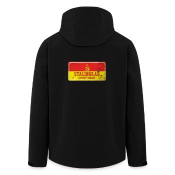 Panneau vintage de l'Union soviétique de - Veste softshell homme en polyester recyclé Stanley/Stella - noir - Dos - AI Model Male 185 light (185cm)