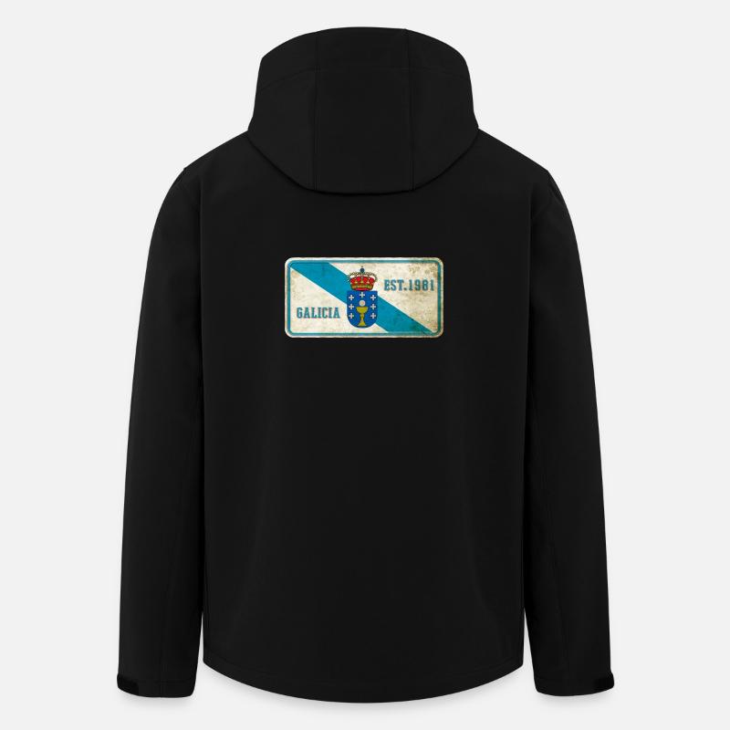 Galicien Vintage Schild - Recycelte Männer Softshell-Jacke von Stanley/Stella - Schwarz