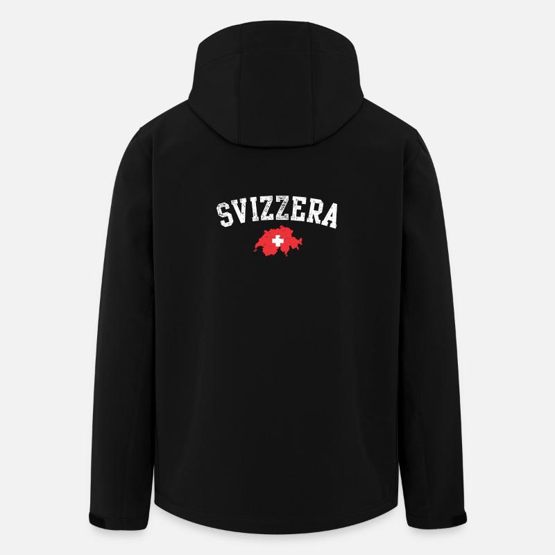 Swiss Map Emblem Crest - Men’s Recycled Softshell Jacket by Stanley/Stella - black