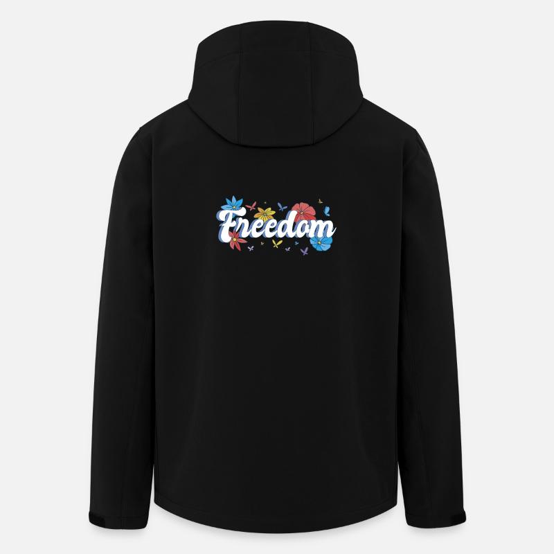 Liberté Fleurs Papillons Liberté Design - Veste softshell homme en polyester recyclé Stanley/Stella - noir