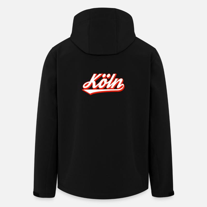 Cologne lettering design with red contour - Men’s Recycled Softshell Jacket by Stanley/Stella - black