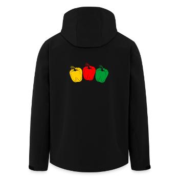 Trois couleurs Poivrons - Veste softshell homme en polyester recyclé Stanley/Stella - noir - Dos - AI Model Male 185 light (185cm)