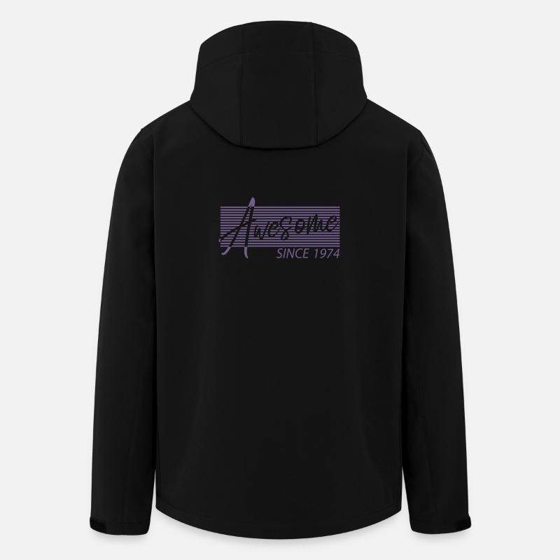 Génial depuis 1974 Anniversaire Rétro - Veste softshell homme en polyester recyclé Stanley/Stella - noir