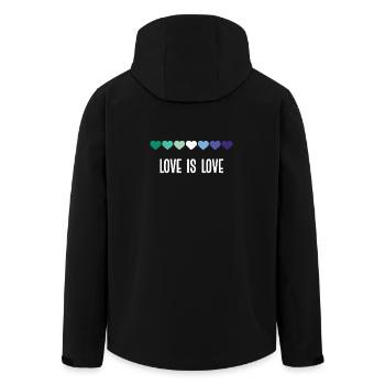 LGBT Pride Month - Love is Love (Gays) - Men’s Recycled Softshell Jacket by Stanley/Stella - black - Back - AI Model Male 185 light (185cm)