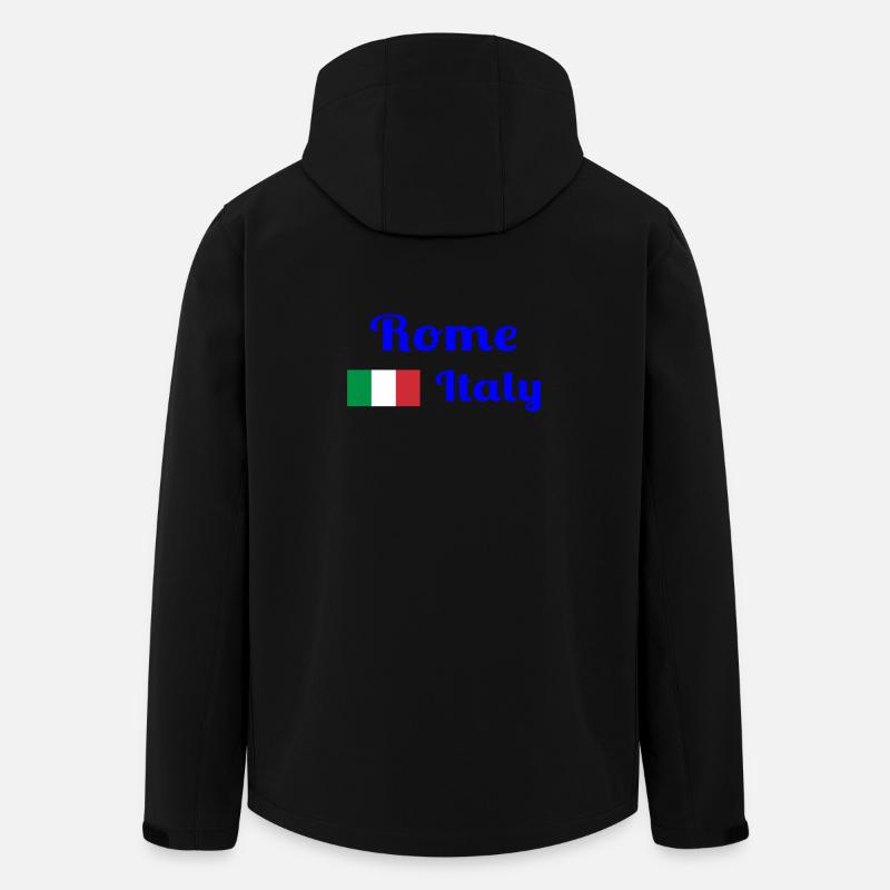Rome, Italie - Imprimés élégants - Veste softshell homme en polyester recyclé Stanley/Stella - noir