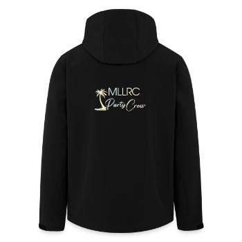 "MLLRC" Mallorca Party Crew - Tropisch - Pastell - Recycelte Männer Softshell-Jacke von Stanley/Stella - Schwarz - Hinten - AI Model Male 185 light (185cm)