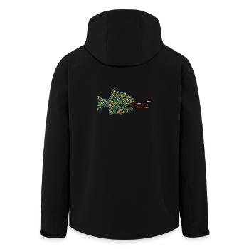 AUTOFRESSENDER FISCH - Recycelte Männer Softshell-Jacke von Stanley/Stella - Schwarz - Hinten - AI Model Male 185 light (185cm)