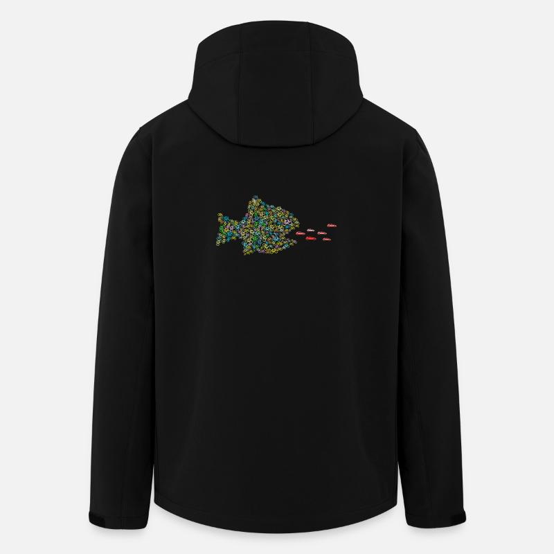 POISSON MANGE-VOITURES - Veste softshell homme en polyester recyclé Stanley/Stella - noir