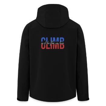 der flur ist lava bouldern klettern climb retro - Recycelte Männer Softshell-Jacke von Stanley/Stella - Schwarz - Hinten - AI Model Male 185 light (185cm)