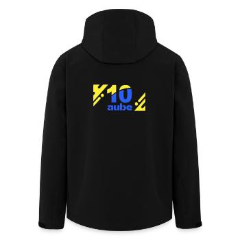 Ten Dawn Logo Blue Yellow - Men’s Recycled Softshell Jacket by Stanley/Stella - black - Back - AI Model Male 185 light (185cm)