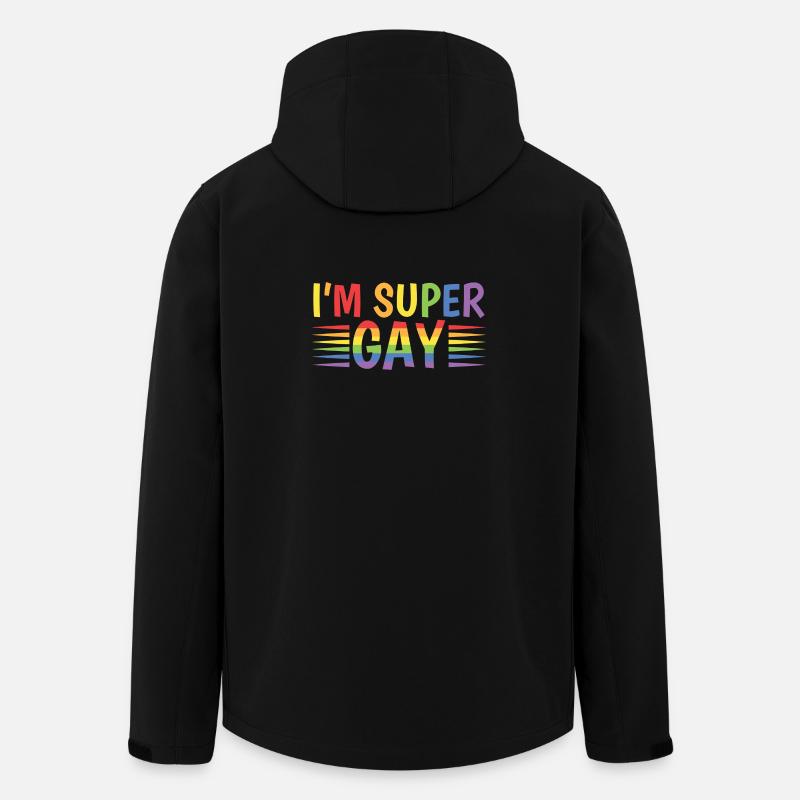 Je suis super gay LGBT - Veste softshell homme en polyester recyclé Stanley/Stella - noir