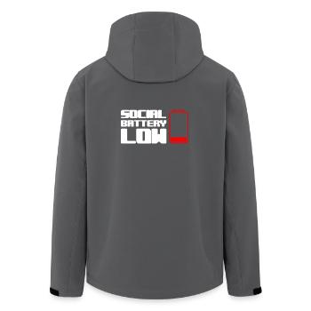 Geek Low Social Batterie - Recycelte Männer Softshell-Jacke von Stanley/Stella - Anthrazit - Hinten - AI Model Male 185 light (185cm)