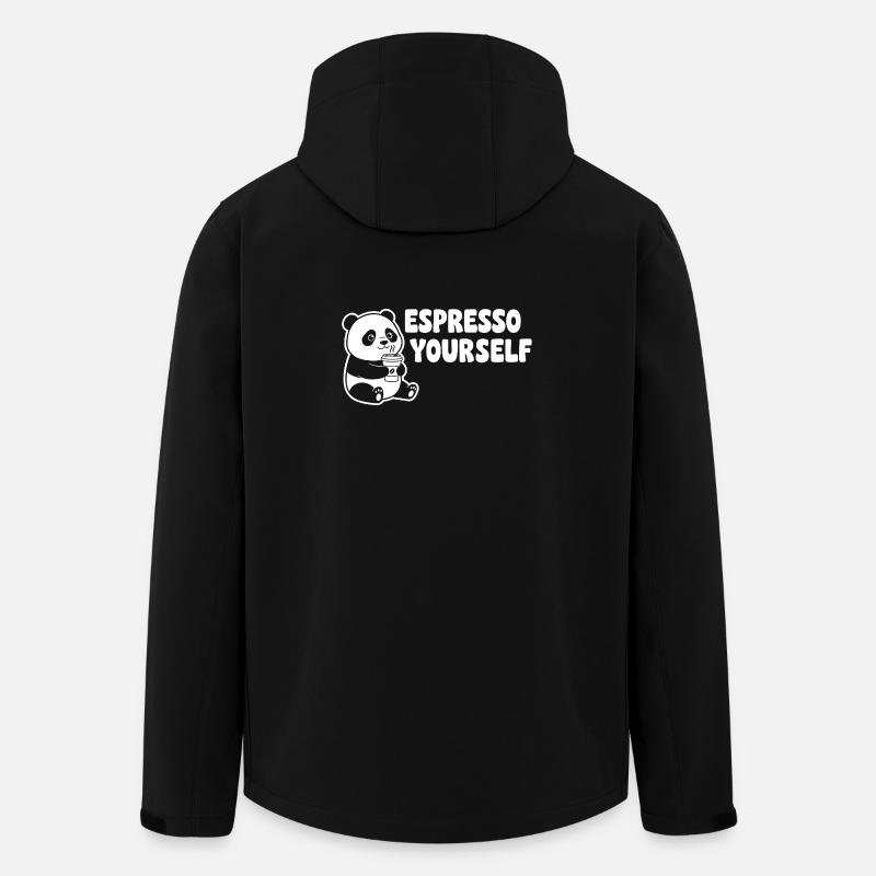 Panda Espresso Yourself Motif - Veste softshell homme en polyester recyclé Stanley/Stella - noir