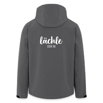 lächle jeden Tag Motivation - Recycelte Männer Softshell-Jacke von Stanley/Stella - Anthrazit - Hinten - AI Model Male 185 light (185cm)