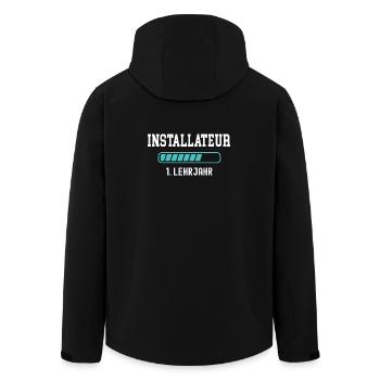 Installer training 1 apprenticeship year 1.  Year of apprenticeship - Men’s Recycled Softshell Jacket by Stanley/Stella - black - Back - AI Model Male 185 light (185cm)
