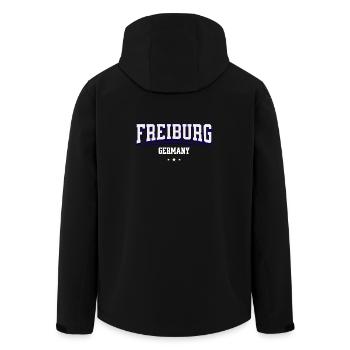 Freiburg Germany College Design - Men’s Recycled Softshell Jacket by Stanley/Stella - black - Back - AI Model Male 185 light (185cm)