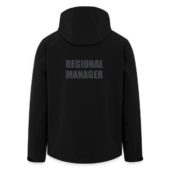 Regional manager - Men’s Recycled Softshell Jacket by Stanley/Stella - black - Back - AI Model Male 185 light (185cm)