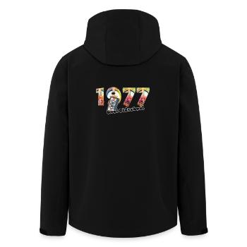 1977 Jahrgang Retro Vintage – Kassette – Cool Olds - Recycelte Männer Softshell-Jacke von Stanley/Stella - Schwarz - Hinten - AI Model Male 185 light (185cm)
