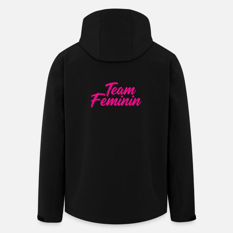 Team Feminin – Pink Girl Power Statement Design - Recycelte Männer Softshell-Jacke von Stanley/Stella - Schwarz