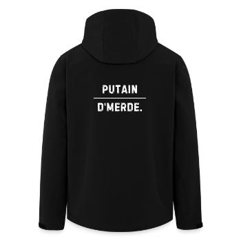 Gros mot – humour cash français - Veste softshell homme en polyester recyclé Stanley/Stella - noir - Dos - AI Model Male 185 light (185cm)