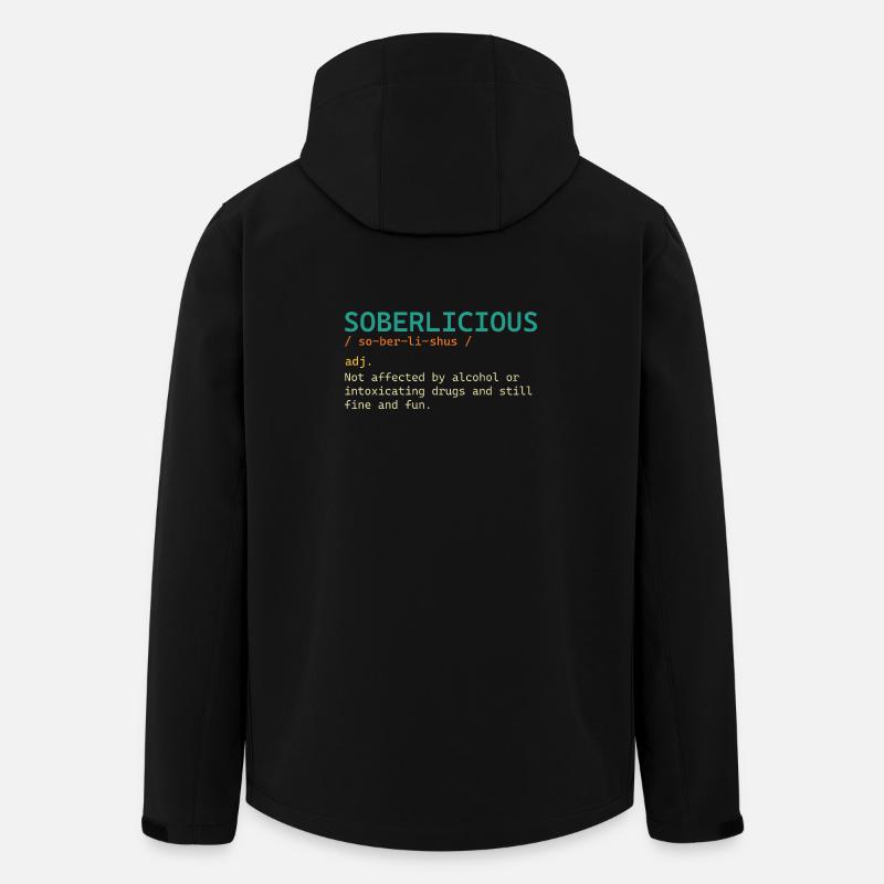Soberlicious Definition Funny Sober Recovery AA - Men’s Recycled Softshell Jacket by Stanley/Stella - black