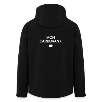 MON CARBURANT | Humour café - Veste softshell homme en polyester recyclé Stanley/Stella - noir - Dos - AI Model Male 185 light (185cm)