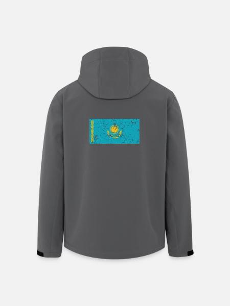 Flag of Kazakhstan - Men’s Recycled Softshell Jacket by Stanley/Stella - black