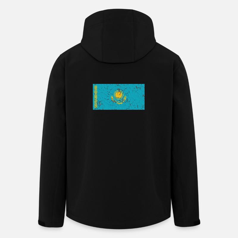 Drapeau du Kazakhstan - Veste softshell homme en polyester recyclé Stanley/Stella - noir