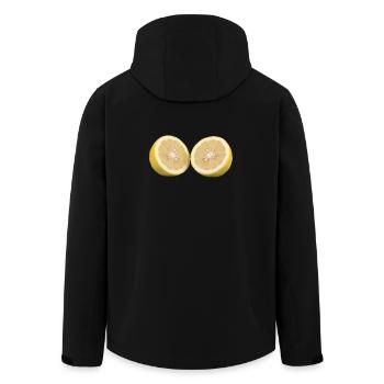 Zitrone Vegan Citrus Zitronenhälfte, Shirt, Hoodie - Recycelte Männer Softshell-Jacke von Stanley/Stella - Schwarz - Hinten - AI Model Male 185 light (185cm)